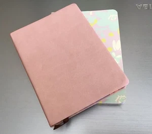 Two Pretty Notebooks, Lined, Pink/rainbow Edged + Flowery/matching Edges - Picture 1 of 5