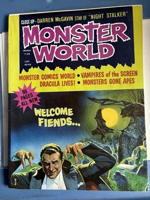 Monster World Magazine Vol. 1 No. 1 March 1975 - Night Stalker & Dracula SCARCE - Image 1 of 2