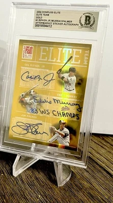 Donruss Elite 2004 personalizado mercado de accesorios automático Cal Ripken Jr Eddie Murray Jim Palmer Foto 1 de 4