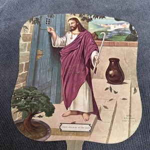 Vintage Church Paper Fan Jesus Funeral Ad Religious Euphemia - Picture 1 of 5