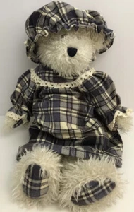 Boyds Sammlerstück Grace Bedlington Bear Archive Serie elfenbeinfarben mit kariertem Pyjama 16 Zoll - Bild 1 von 8