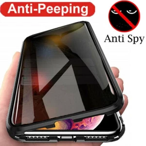 Anti-peep Privacy 360 Magnetic Adsorption Double Tempered Glass Phone Case Cover - Picture 1 of 24