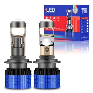 Pair H7 Mini Bi-LED Projector Lens Headlight Bulbs Low Beam White 100W Retrofit - Picture 1 of 15