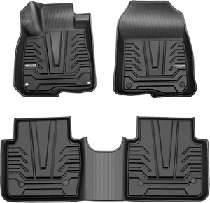 Car Floor Mats Compatible with 2017-2022 CRV, Custom Fit CR-V TPE Black All Weat - Picture 1 of 8