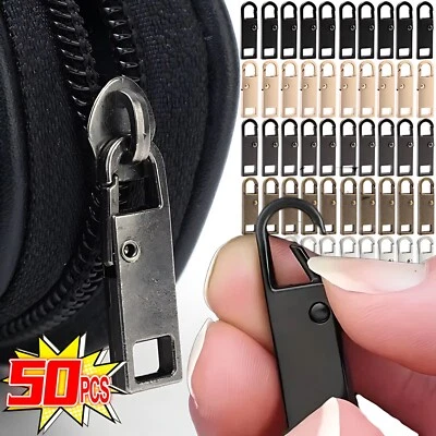 Universal Metal Zipper Puller Replacement Instant Repair Zipper Head Clothing Ba - Image 1 of 4