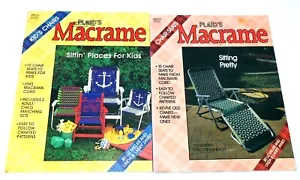 2 Plaids Macrame Chairs Sitting Pretty 8058 Sittin' Places for Kids 8165 Booklet - Picture 1 of 3