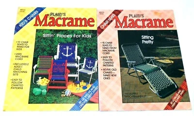 2 Plaids Macrame Chairs Sitting Pretty 8058 Sittin' Places for Kids 8165 Booklet - Image 1 of 3