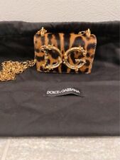 Dolce ＆ Gabbana Leopard print Mini Shoulder Bag Calf skin Beige DG Logo Unused