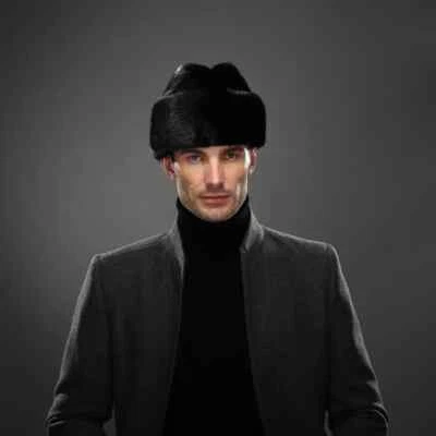 Hombres Sombrero de Piel de Visón Nuevo Moda Para hombres Gorra Invierno Cálido Top Sombrero Tocado Gorro Boina Foto 1 de 4
