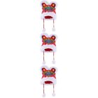 3 Pieces Red Brocade Tiger Hat Child Chinese Mascot Toy Year Kids