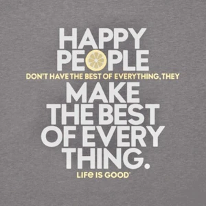 NWT Women's Life is Good Happy People Gray SS Crusher Vee - Foto 1 di 4