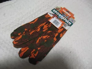 Vintage GAUCHO Sportsman Orange Oak Leaf Camo ADULT Jersey Work/Hunting Gloves - Picture 1 of 3