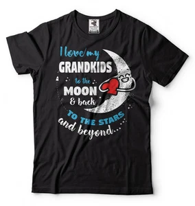I Love My Grandkids To The Moon And Back Gift For Grandpa or Grandma T-shirt - Picture 1 of 11