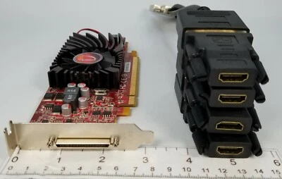 VisionTek AMD HD 5570 1GB VHDCI Quad DVI & HDMI Windows 10 Video Card SFF - Image 1 of 4