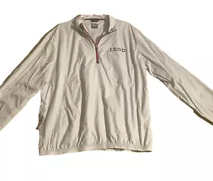 IZOD Golf Pullover 1/4 Cremallera Cortavientos Chaqueta Para Hombre Talla XL Gris Manga Larga - Imagen 1 de 16