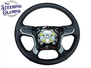 14-19 GM SILVERADO SIERRA TAHOE YUKON LEATHER BLACK STEERING WHEEL NEW OEM - Picture 1 of 8