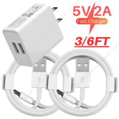 Para iPhone 14 13 12 11 Pro 8 USB Cargador Rápido Bloque Doble Puerto Adaptador de Alimentación Cubo Foto 1 de 4