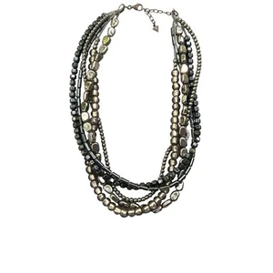 Retired Silpada Hailstone Necklace 5 Strand Sterling Silver Hematite N1936 20" - Picture 1 of 4