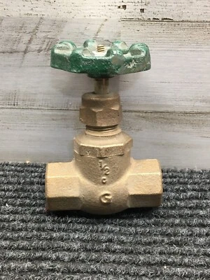 NOS GRINNELL BRONZE VALVE GLOBE 1/2" FIG. 3210  - Image 1 of 4