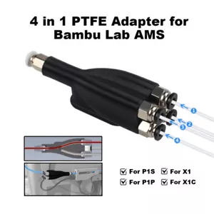 4-in-1 PTFE Adapter For Bambu Lab AMS X1 X1C X1E P1P P1S 3D Printer Accessory - Picture 1 of 13