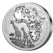 Silberne Münzen mit Tier- & WWF-Motiven aus Ruanda