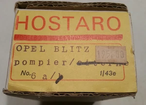 HOSTARO 1/43 RÉSINE CAMION POMPIER OPEL BLITZ - Bild 1 von 3