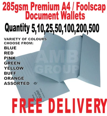  A4/ FOOLSCAP CARDBOARD ENVELOPE FILING DOCUMENT WALLET FOLDERS  - Image 1 of 4