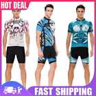Men Cycling Clothes Set Quick Dry Short Sleeve Jersey Shirt Top Short Pants-2199