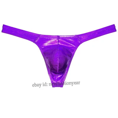 Tanga de cuerda de torre para hombre ropa interior calzoncillo bolsa de mejora traje de baño metálico brillante Foto 1 de 4