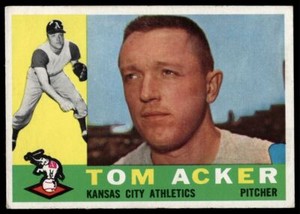 1960 Topps #274 Tom Acker Kansas City Athletics VG