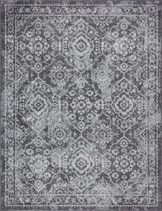 3x5 Gray Bulbs Scrolls Angled Bordered Geometric DIA1200 - Aprx 3' 11'' x 5'3'' - Picture 1 of 2