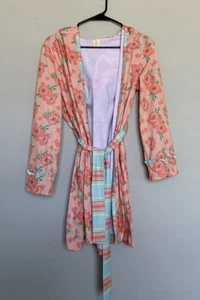 Matilda Jane Girls Hooded Robe With Belt XL 16 Floral Stripe Boho Preppy EUC - Picture 1 of 6