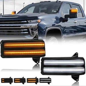 Switchback LED Towing Mirror Light for 2020+ GMC Sierra Silverado 2500HD 3500HD - Foto 1 di 9