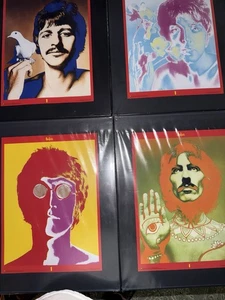 The Beatles Fab Four Psychedelic quattro quadri incorniciati 11 x 14 nuovi - Foto 1 di 9