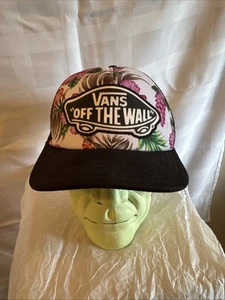 Vans Hombres Negro Floral Snapback Furgonetas Fuera de la Pared Logo Patinador Malla Camionero Sombrero - Imagen 1 de 6