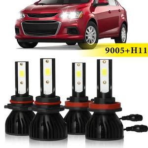 For Chevy Sonic 2012-2020 4PC 6500K LED Headlight High/Low Bulbs Combo Kit White - Picture 1 of 11