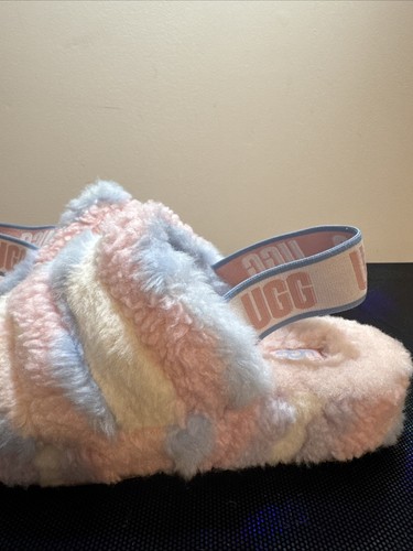 UGG Fluff Yeah Slide Cali Collage Taglia 6 Donna 1120070 PSTR Colorato