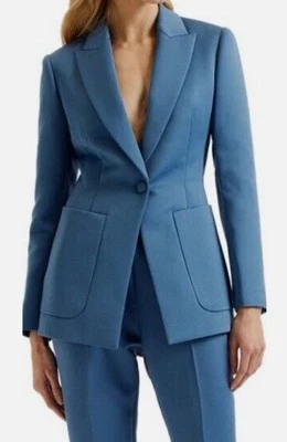 Chaqueta Blazer TED BAKER a Medida para Mujer TB 2 UK 10 Azul Manga Larga Akrnij NUEVA Foto 1 de 4