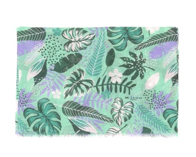 Новый с Ярлыками KITON ШАРФ зеленый цветочный модал 70 x 180 см ручной работы экстралюксуры Италии - Изображение 1 из 4