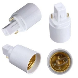 PORTA LAMPADA ADATTATORE G24 E27- 220V MODIFICA CONVERTITORE 2 Pin - Foto 1 di 1