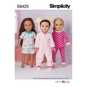 Patron De Couture Simplicité S9425 Vêtements De Poupée Décontractés - Afbeelding 1 van 4
