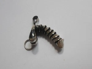 Collana Pene Fallo Vintage Ciondolo Articolato Tirare Stringa Argento Sterling - Foto 1 di 4