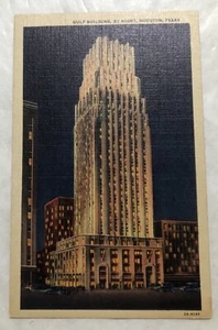 Gulf Building, By Night, Houston, Texas. Postcard (Y2) - Picture 1 of 2