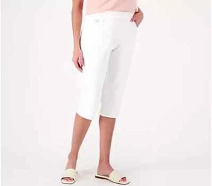 Quacker Factory DreamJeannes Pedal Pusher Pants White XL A636663 - Picture 1 of 1