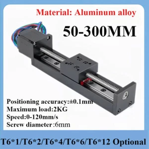 Linearführungsschiene CNC Gleittischantrieb Schraubbewegung T6 50-300mm Tischmotor - Bild 1 von 13