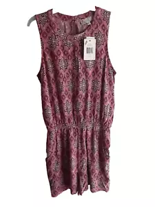 Pink Rose Womens Romper Size M Pink with Design Elastic Waist NWT - Picture 1 of 6