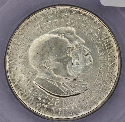 1954-P 1954 Washington/Carver Commemorative Half Dollar 50c ICG - MS64+ Cover