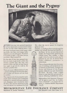 1930 Metropolitan Life Insurance: Giant and the Pygmy Vintage Print Ad - Picture 1 of 1