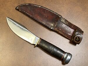 Vintage Marbles Gladstone Mich. Woodcraft Knife + Original Leather Sheath