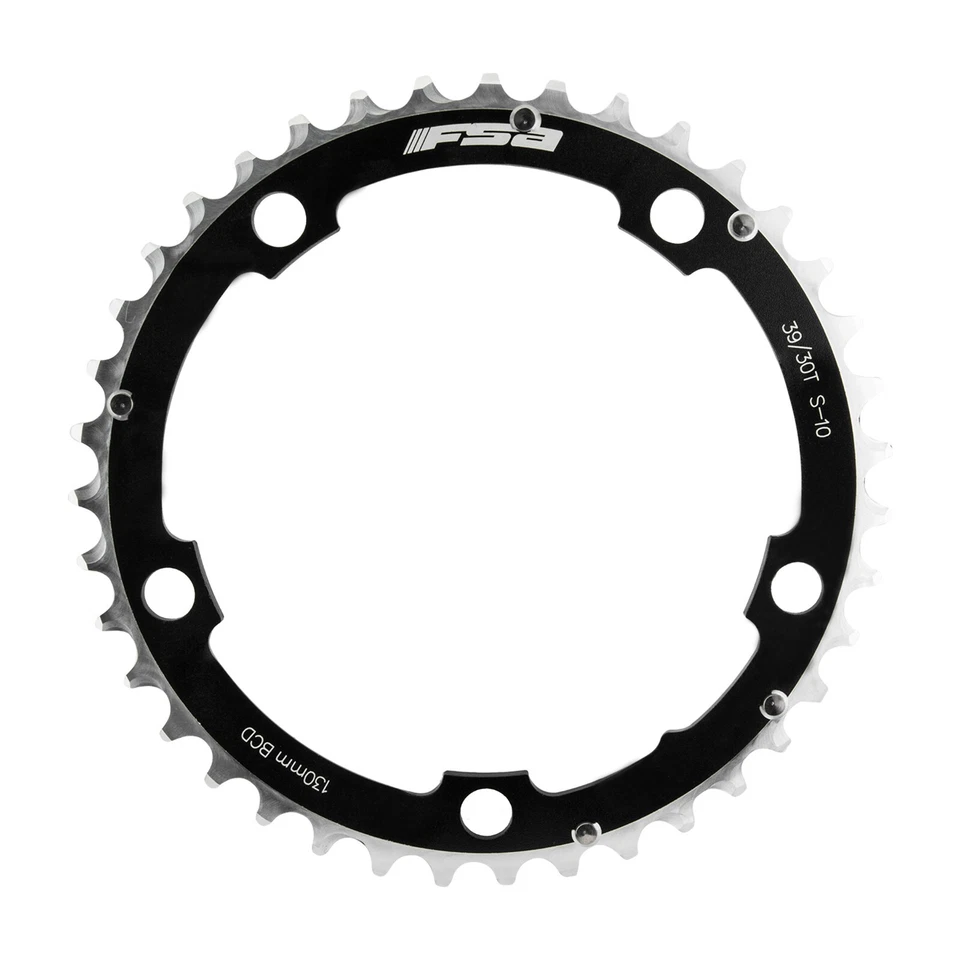 Full Speed Ahead Pro Road Triple Chainring 39t 130 BCD 10-Spd Aluminum N-10 Blk - Image 1 of 1